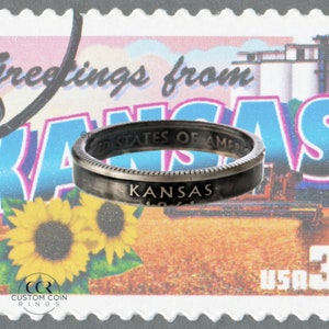 Kansas Skinny Coin Ring | Handmade Ring | Stackable Ring | Statement Ring | Anniversary Gift