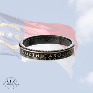 North Carolina Skinny Coin Ring | Handmade Ring | Stackable Ring | Minimalist Ring | Statement Ring