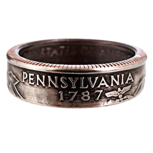 Pennsylvania Coin Ring • Handmade Ring • Custom Stacking Ring • Minimalist Ring • Unisex Ring