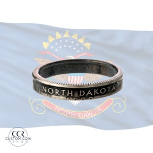 North Dakota Skinny Coin Ring | Handmade Ring | Stackable Ring | Minimalist Ring | Statement Ring