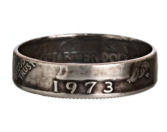 1973 Handgemachter Ring • Münzring • Jubiläumsring • Individueller Stapelring • Minimalistischer Ring • Unisex Ring