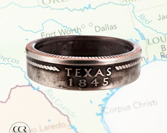 Texas Handmade Coin Ring • Stackable Ring • Fidget Ring • Minimalist Jewelry • Anniversary Gift