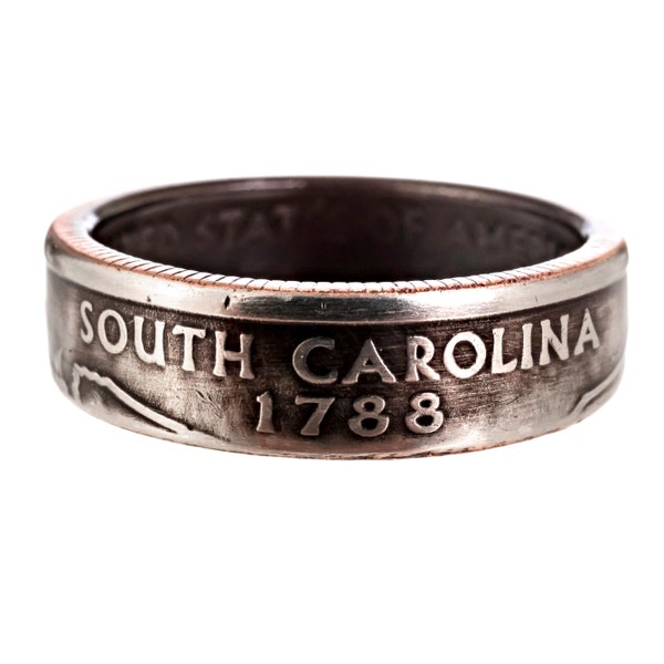 South Carolina Handmade Coin Ring • Custom Stacking Ring • Minimalist Jewelry • Anniversary Gift