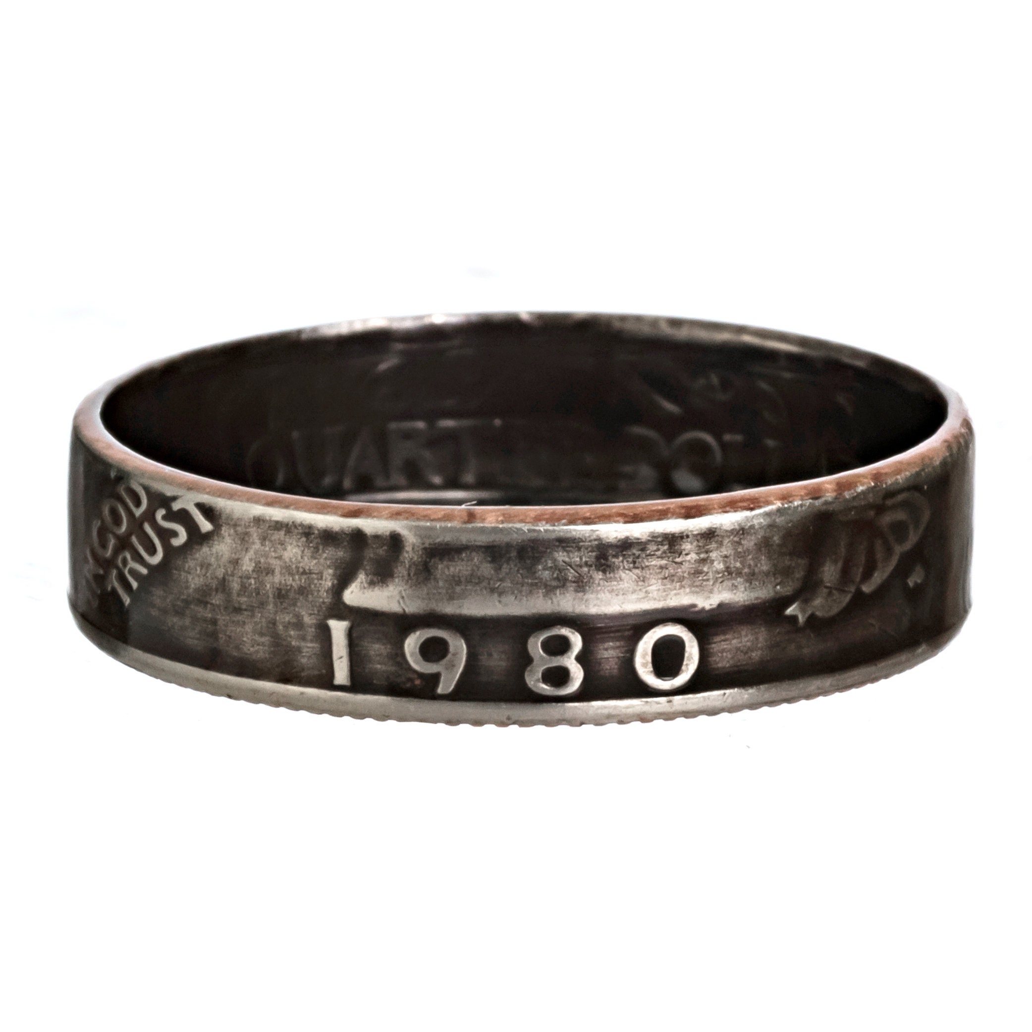 1980 Handgemachter Ring • Münzenring • Jubiläumsring • Individueller Stapelring • Minimalistischer Ring • Unisex Ring