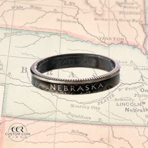 Nebraska Skinny Coin Ring | Handmade Ring | Stackable Ring | Minimalist Ring | Statement Ring