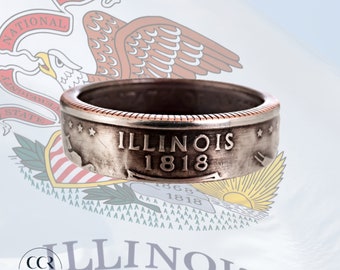 Illinois Coin Ring | Handmade Ring | Stacking Ring | Minimalist Ring | Unisex Ring | Anniversary Gift