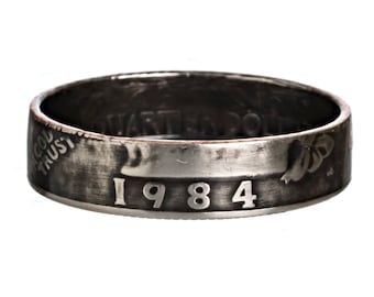 1984 Handgemachter Ring • Münzenring • Jubiläumsring • Individueller Stapelring • Minimalistischer Ring • Unisex Ring