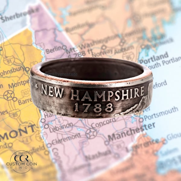 New Hampshire Handmade Coin Ring  Custom Ring | Minimalist Jewelry | Anniversary Gift