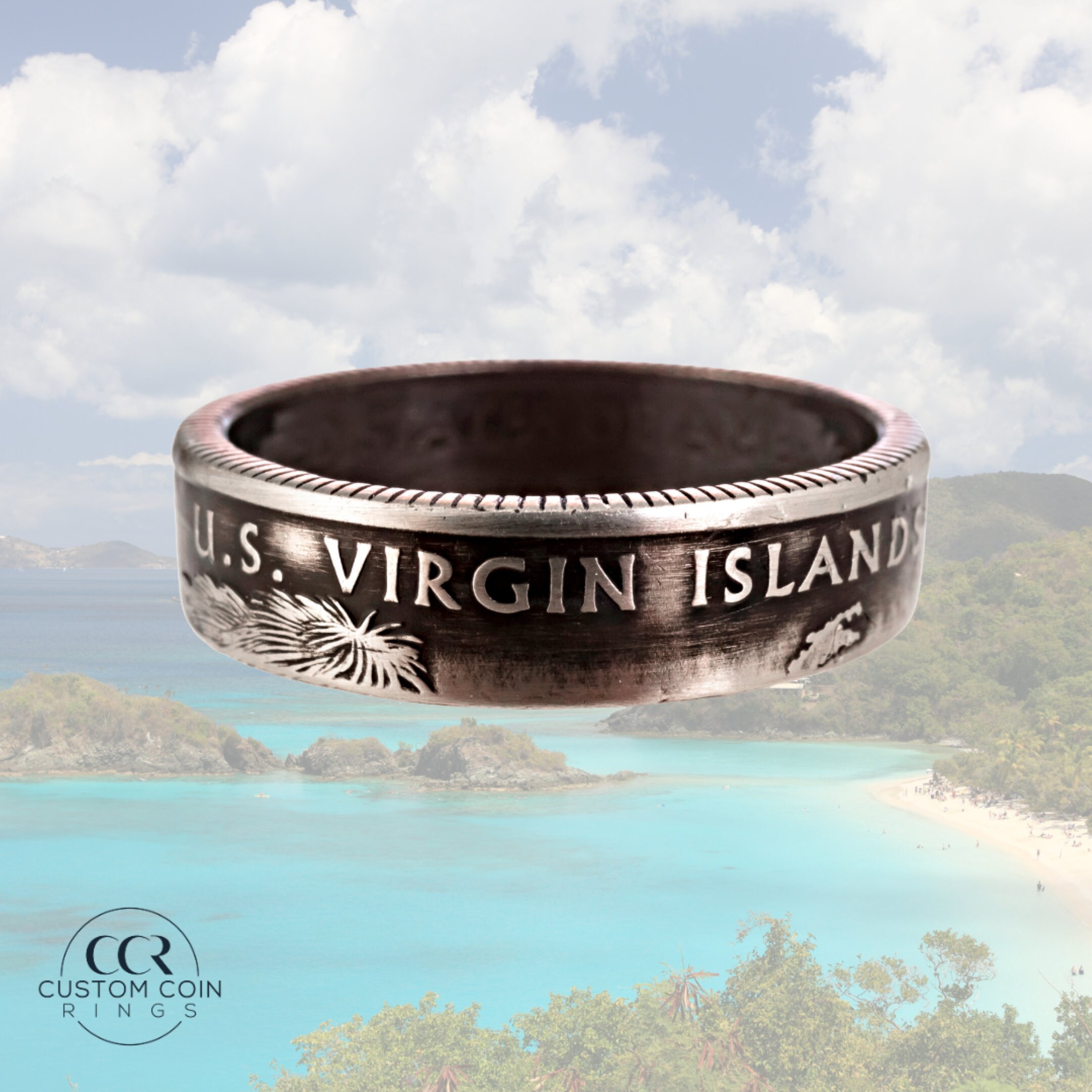 U.S. Virgin Islands Handmade Ring • Coin Ring • Stacking Ring ...
