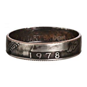 1978 Handgemachter Ring • Münzring • Jubiläumsring • Individueller Stapelring • Minimalistischer Ring • Unisex Ring