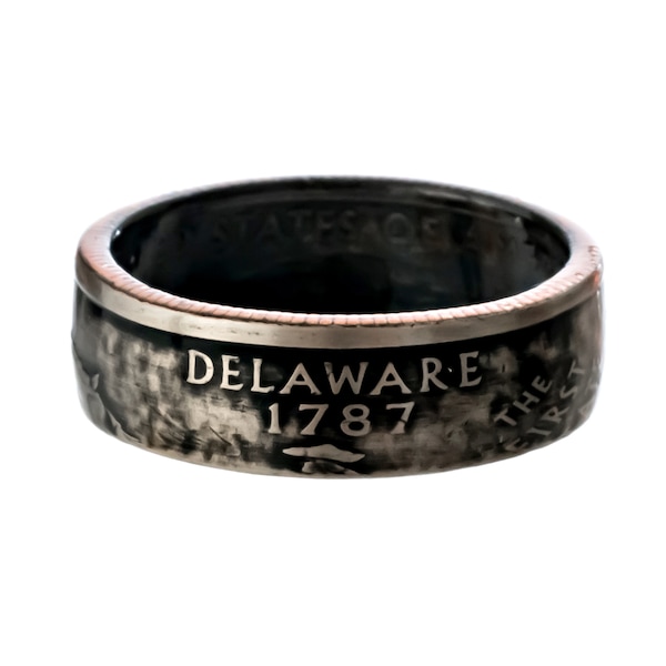 Delaware Wide Band Coin Ring | Minimalist Ring | Anniversary Gift | Statement Ring