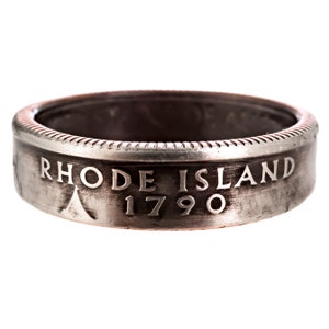 Rhode Island Handmade Coin Ring • Custom Stacking Ring • Minimalist Jewelry • Personalized Gift