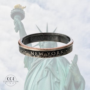 New York Skinny Coin Ring | Handmade Ring | Stackable Ring | Minimalist Ring | Statement Ring