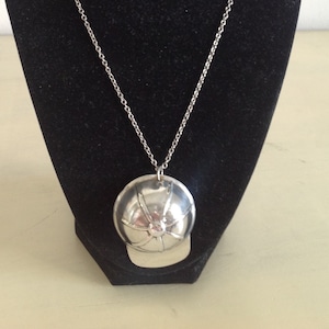 Baseball Cap Silver Pendant. Sterling Silver 925 Vintage Pendant with Long Silver Chain. Baseball Lovers Gift. Baseball Cap Unisex Jewel.
