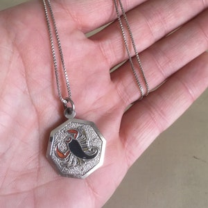 Sterling Silver & Enamel Scorpio Pendant. Zodiac SIgn Unisex Pendant with Chain both Hallmarked 925. Fine Jewelry from Greece.