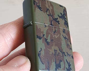 Vintage 1996 Zippo camouflage lighter classic army design windproof petrol collectible accessory
