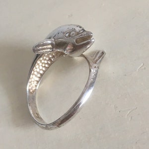 Adjustable Dolphin Silver Ring. Vintage Handmade Sterling Silver Ring. Summer Ring, Greek Jewelry, Silver Gift, Dolphin Gift.