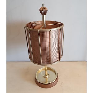 Vintage Copper Umbrella Stand with Brass Accents, Mid-Century Modern Design, 62 cm Tall, Functional and Decorative 1960&#39;s Umbrella Holder.