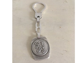 Porte-clés Peugeot en argent sterling Cadeau vintage et de
