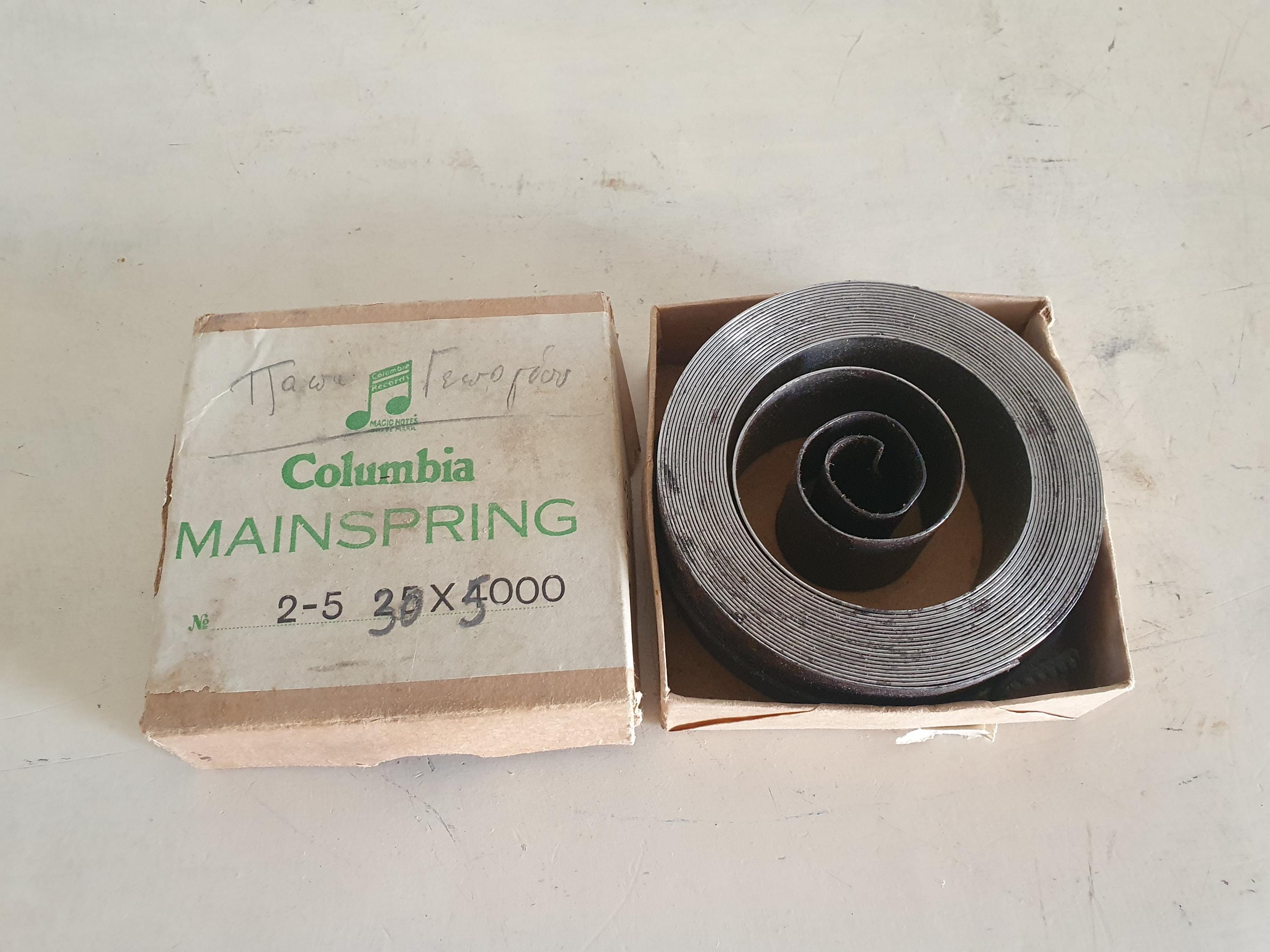 アンティーク 蓄音機 バネ 発条 MAINSPRING THE FISH BRAND スプリング コロンビアＢ 幅：約２．２５cm - ビンテージ メインスプリング蓄音機部品、オリジナル Main The 「Rocksmotion