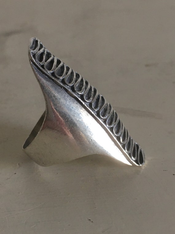 Bague demi-doigt en argent sterling Bague longue pour femme