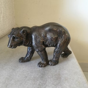 Bear Sculpture Lined with Silver Foil Cover. Vintage Polar Bear Figurine Office/Living Room Ornament.