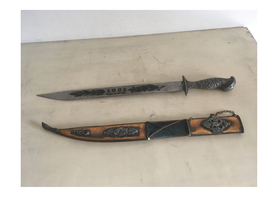 Quality 1821 Greek Independence War Long Knife Replica. Iron Blade