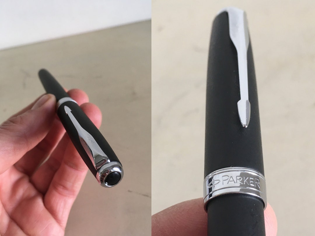 Parker Sonnet France Code IIIQ Matte Black Chrome Slim Ballpoint