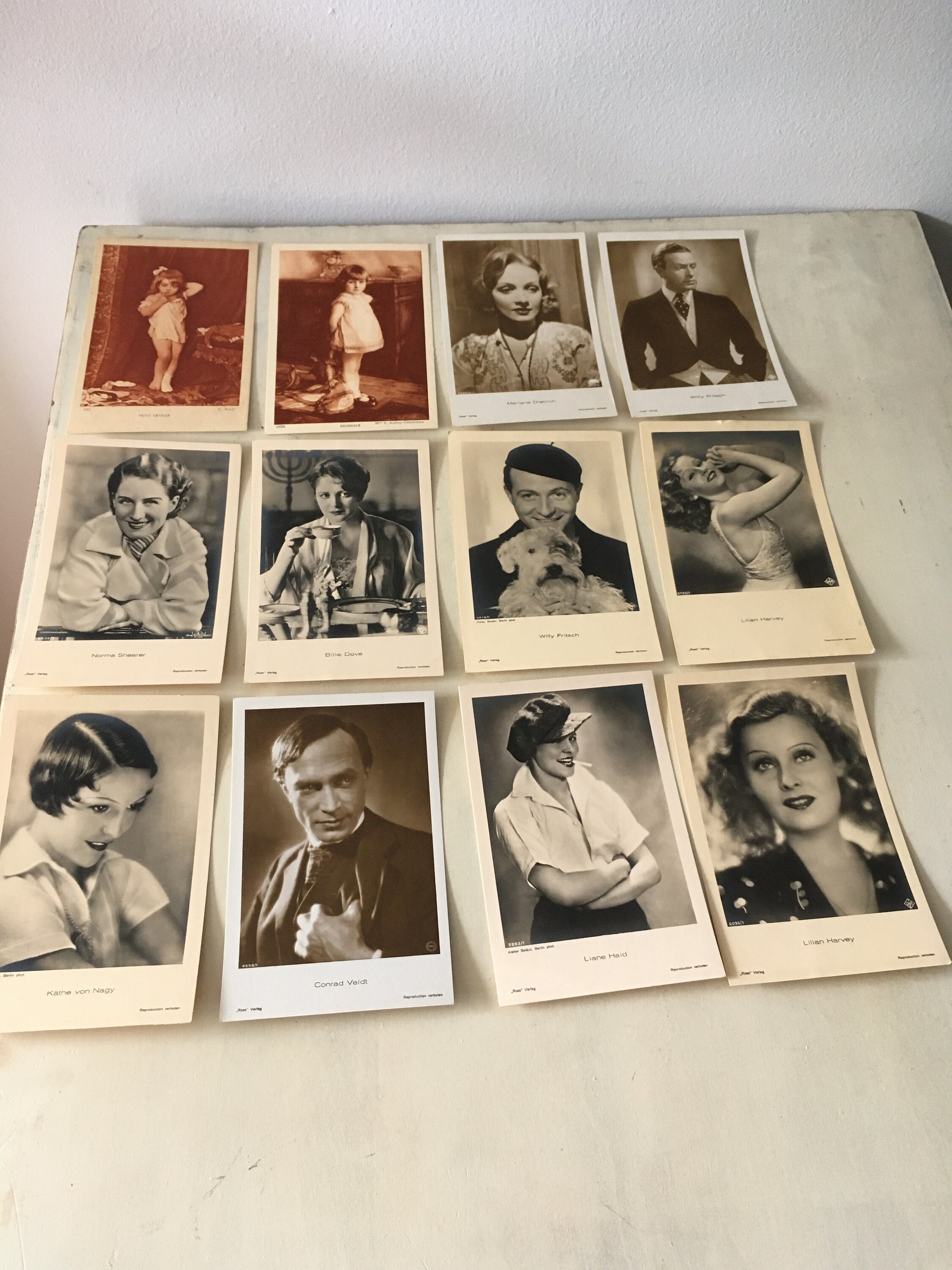 A Lot of 12 Postcards With Old Actors & Actresses. Vintage Collectible ...