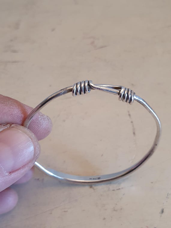 Handcrafted 990 Silver Adjustable Bangle Bracelet… - image 7