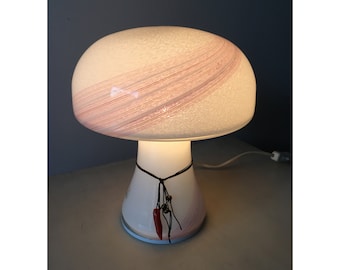 Original 1970's Vetri Lamp. Murano Mushroom Table Lamp. Vintage Hand Blown Lamp