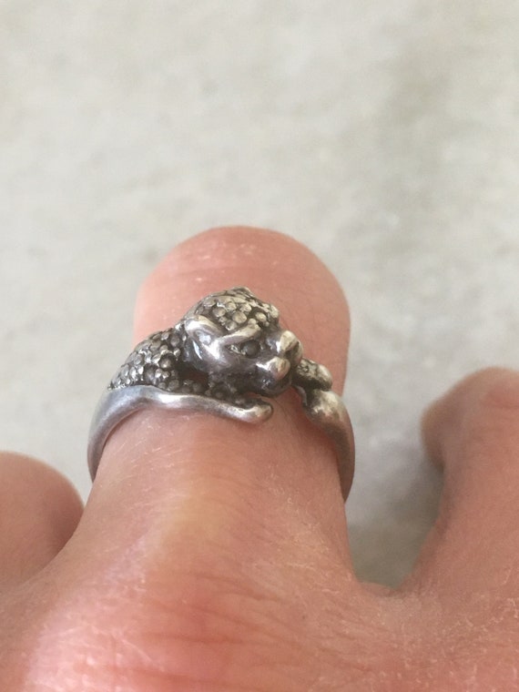 Feline Silver Sculpture Ring. Sterling Silver Hal… - image 9