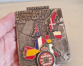 Badge Monte-carlo Monaco France French Auto Car NOS 1950s Original