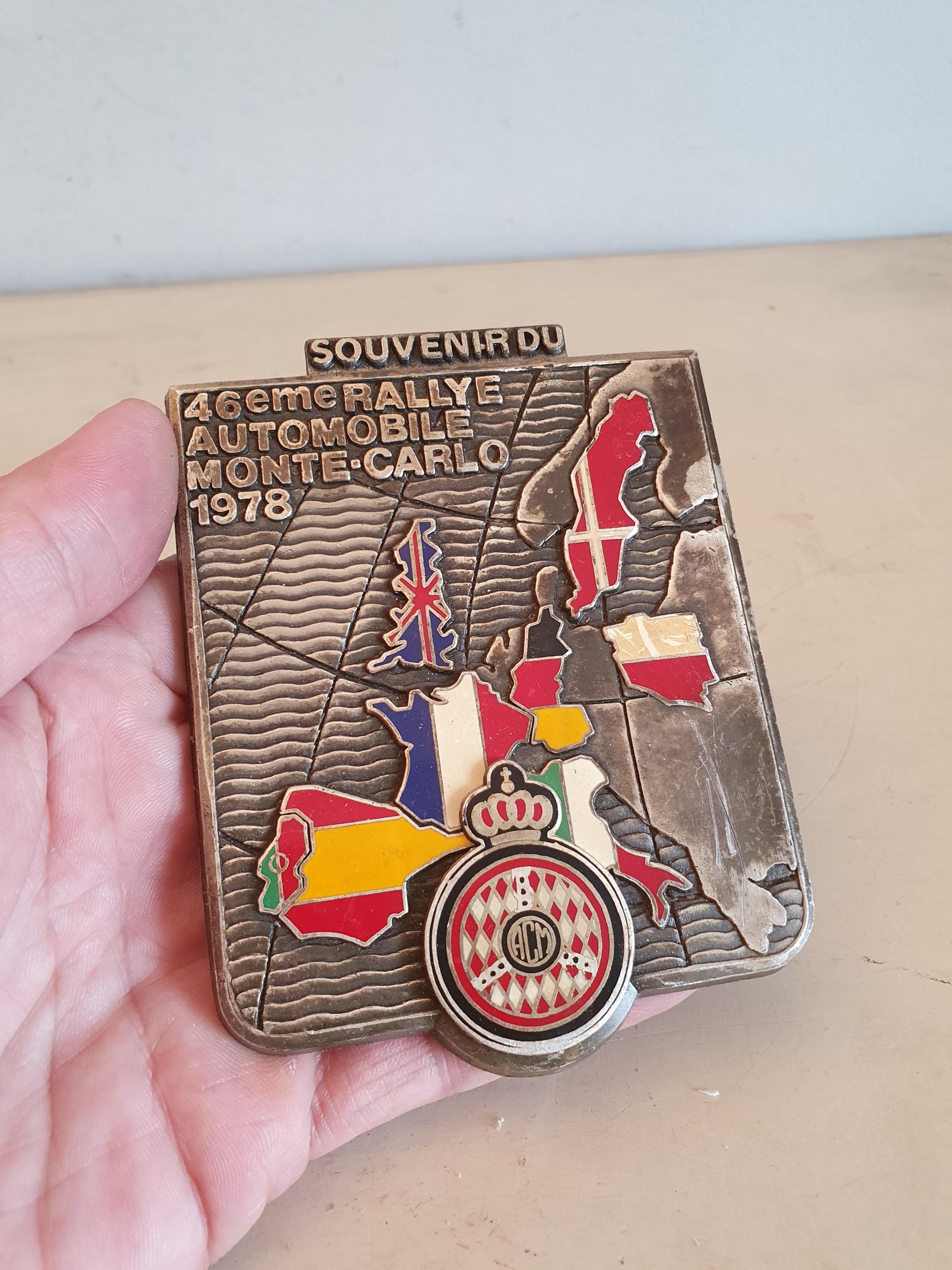 Trophée Automobilia - Plaque émaillée Rallye Monte Carlo 1994 - Souvenir Collection