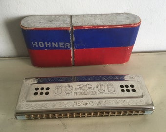 Vintage Hohner Echo Bell Metal Reed Harmonica - 1930 - Etsy