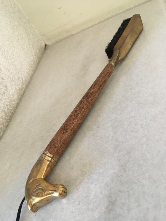 Vintage Brass Wood Long Handle Shoe Brush. Elegan… - image 4