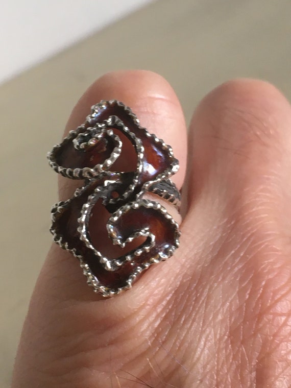 Elaborate Sterling Silver Ring with Complex 3D Sha