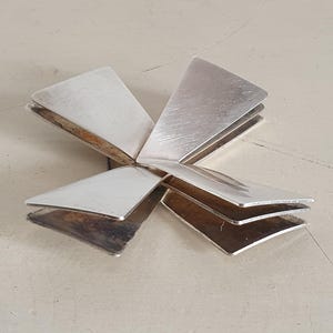 Iconic Georg Jensen Marked, Denmark Vintage Brooch #335 by Nanna Ditzel, Modernist Sterling Silver Pin, 5.5 cm, 34.1g