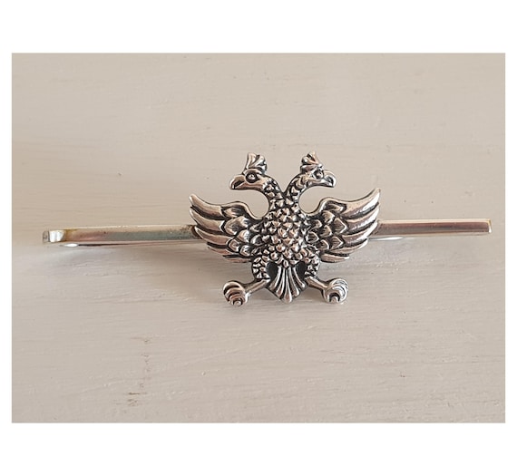 ÉPINGLE À CRAVATE ANCIENNE EN ARGENT ET MICROMOSAÏQUE