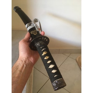 Katana Sword & Wood Sheath. Stainless Steel 25 cm - 9.8 inches Blade. Japanese Samurai Decorative Ornate Sword.