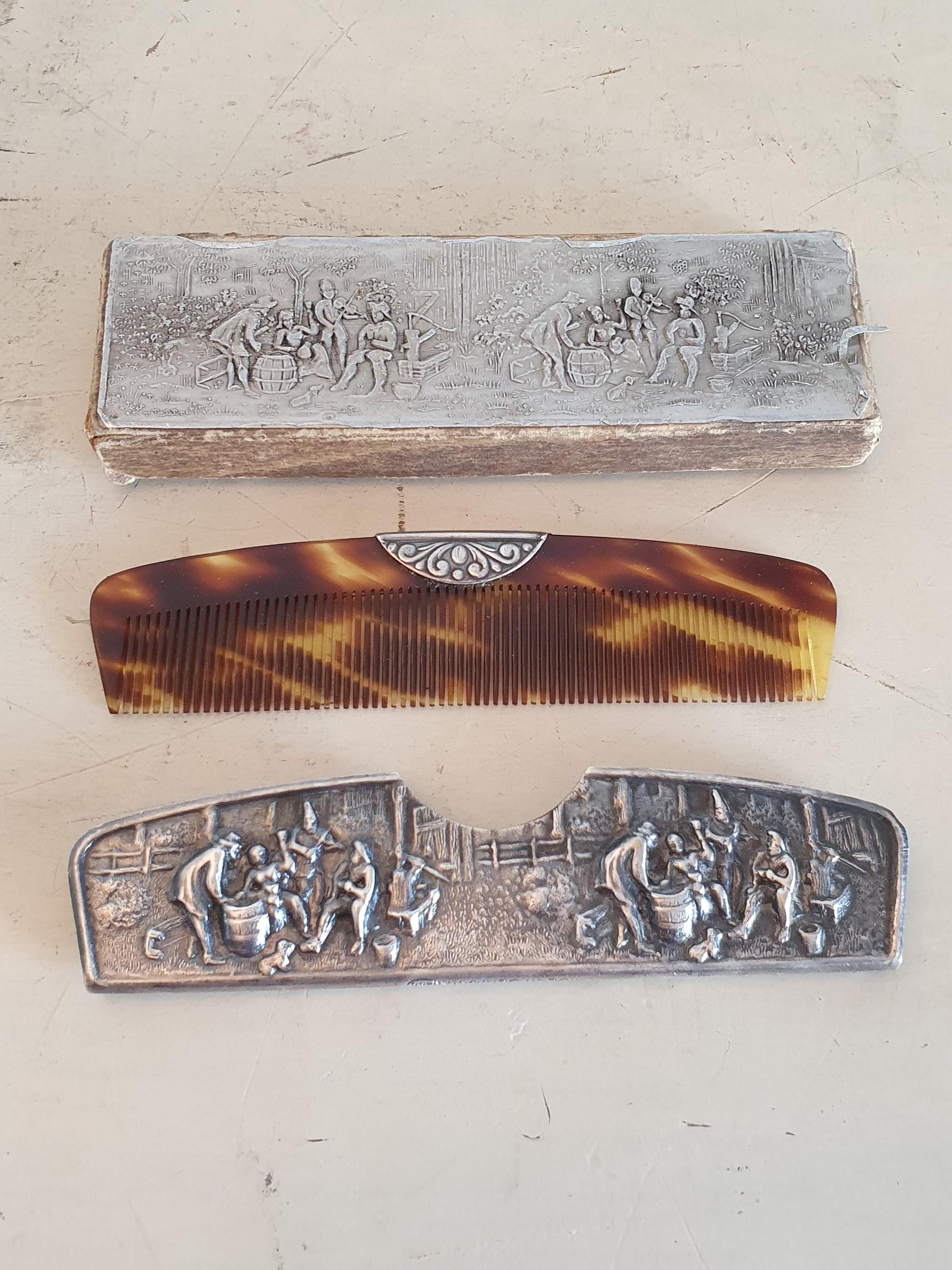 Vintage Danish Pewter Comb Set With Spritzer Fuhrmann Box | Made