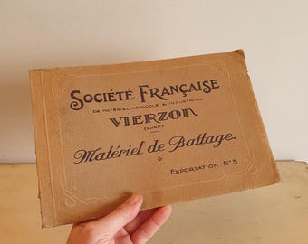 Antique 1920s French Agricultural Machinery Catalog Société Française Vierzon Matériel de Battage No 3, Illustrated Export Edition.