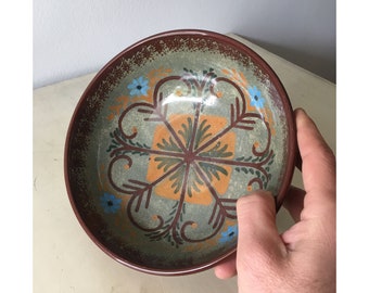 Fine Art Keramische Hand Beschilderde Geglazuurde kom. Grieks oud keramiek. Terracotta Fruit Bowl.