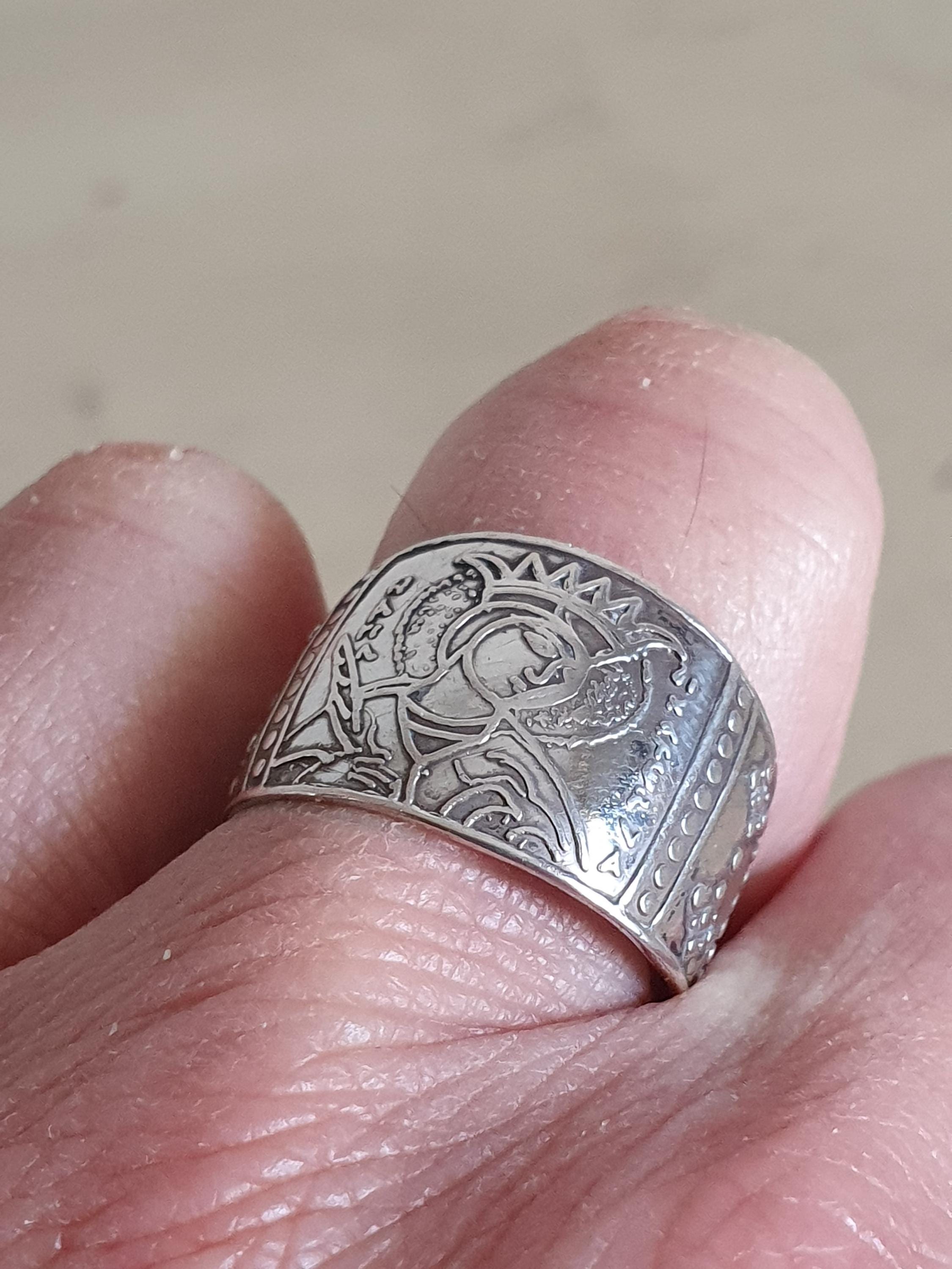 Vintage Sterling Silver Byzantine Icon Ring, Adjustable 3.2g Band ...