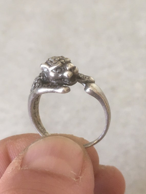 Feline Silver Sculpture Ring. Sterling Silver Hal… - image 7