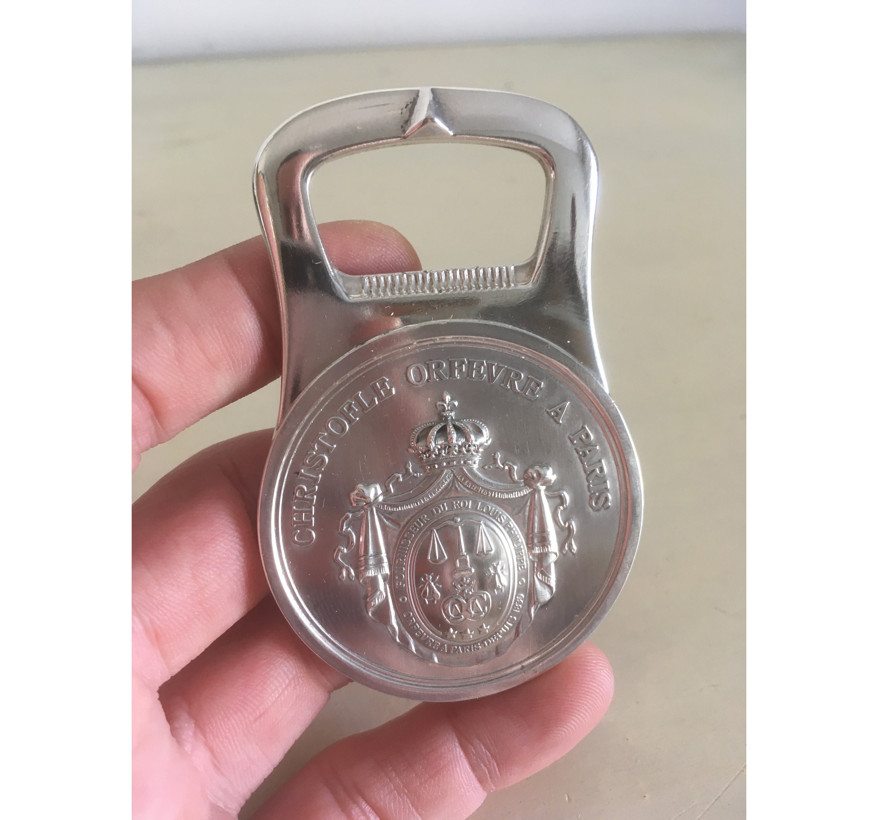 Christofle Paris Bottle Cap Opener/Decapsulator. Vintage Silver Plated