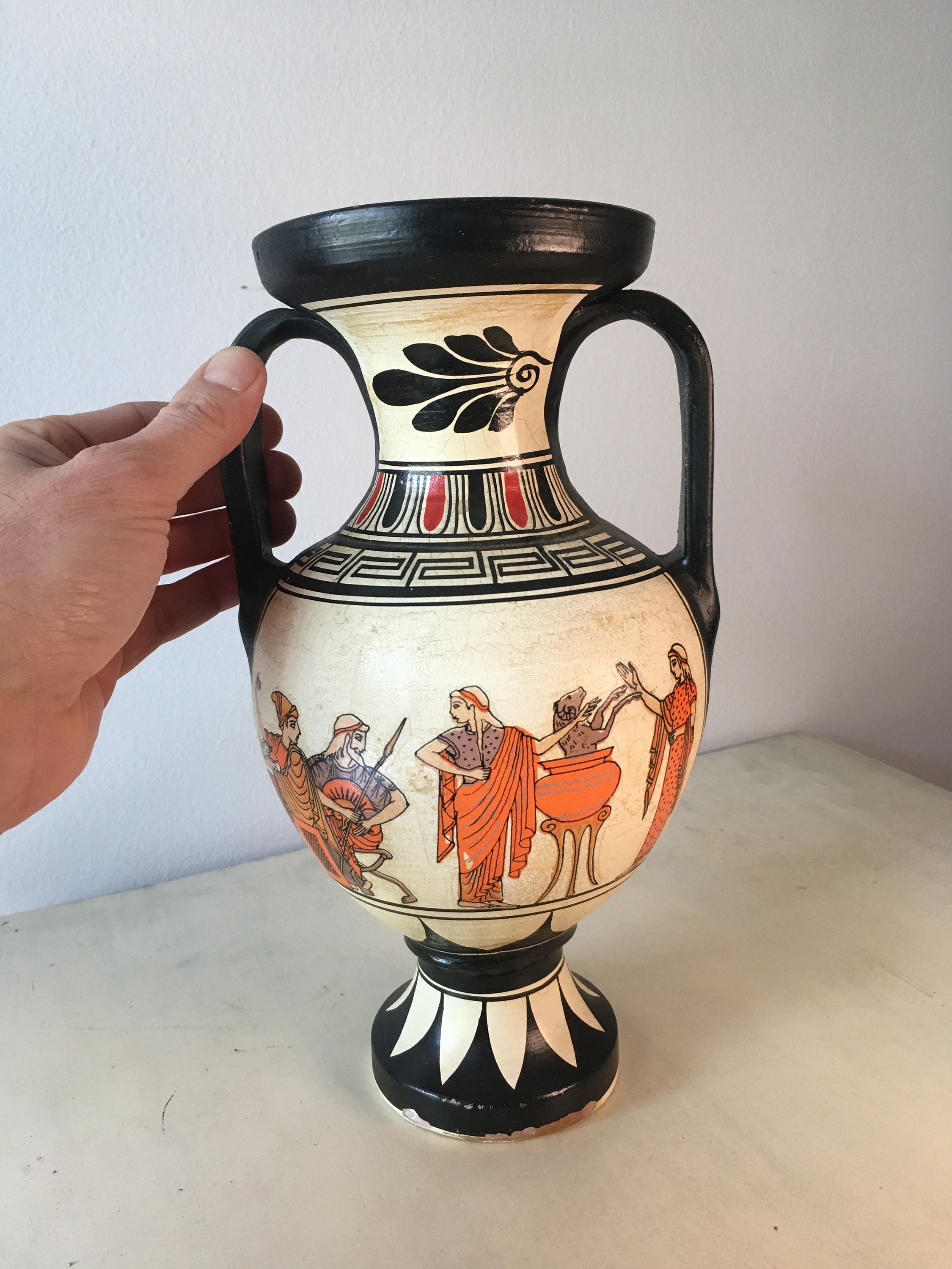 古代ギリシャ風赤絵陶器ピッチャー 古代ギリシャ風赤絵陶器ピッチャー 古代ギリシャ風赤絵陶器ピッチャー