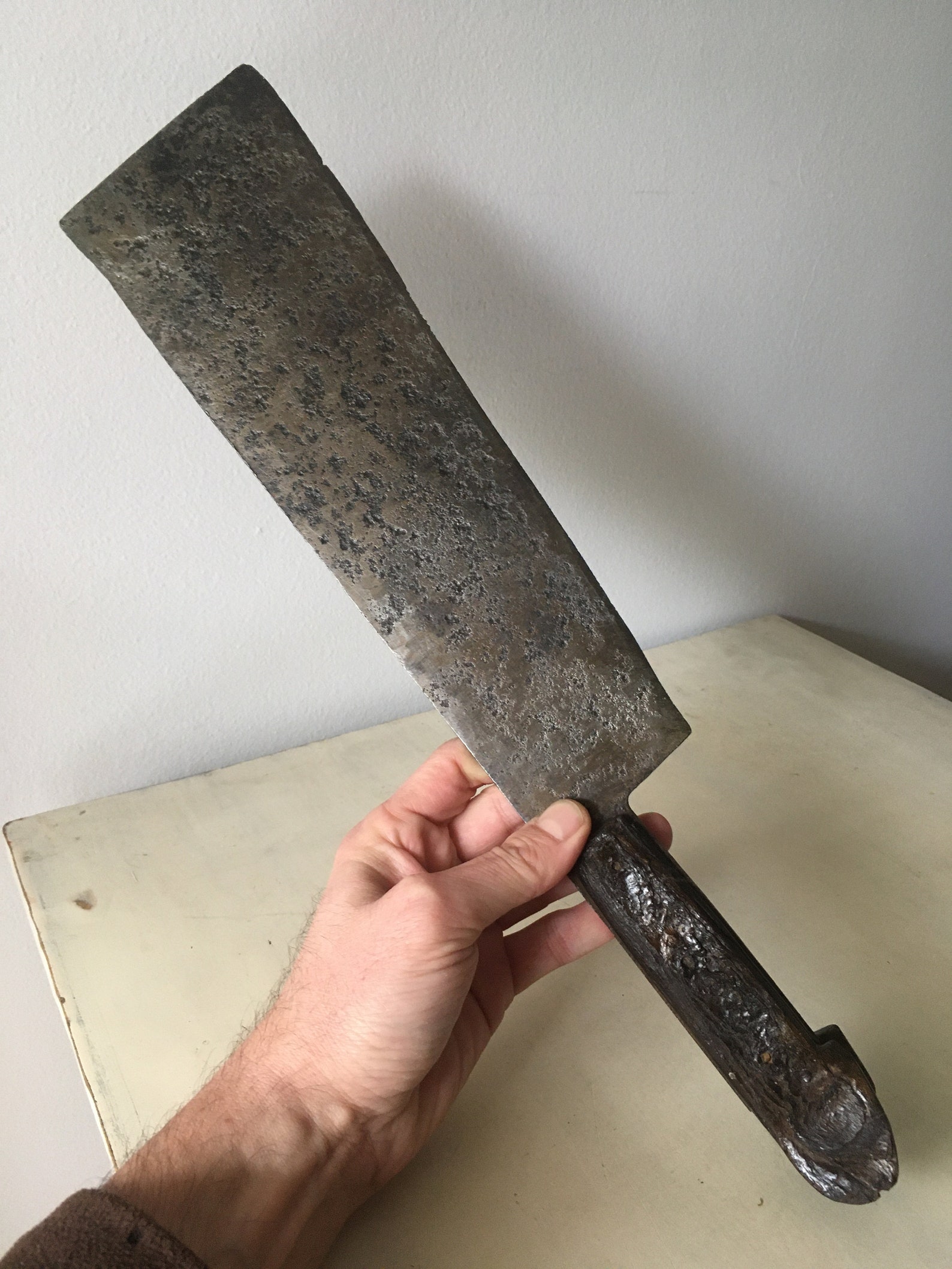 Antique Butcher's Big Cleaver. Hand 1800's Etsy