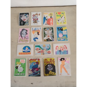 15, 1980's Original Panini Memorabilia Pop Art Stickers. Vintage Stickers for Scrapbooking, Notebooks, Flirt. Collectible Panini Stickers.