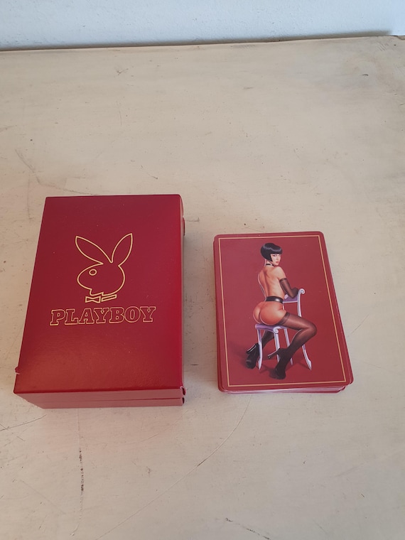 Vintage Playboy Playing Cards in Red Box, Pin-up Back Design